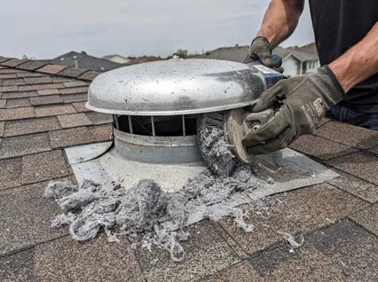 Cleaning Dryer Vent On Roof in Berlin