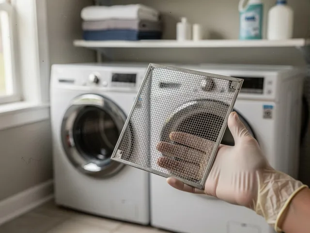 Berlin Dryer Vent Cleaning specialist performing detailed lint trap cleaning service in Berlin